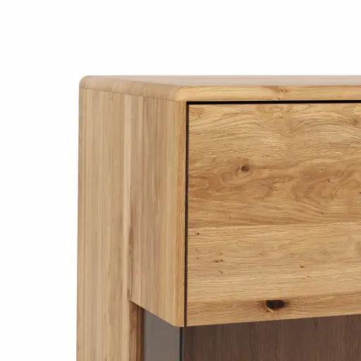 Vitrine Hillsboro - Anschlag Rechts, Wildeiche natur, geölt