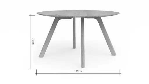 Esstisch Phoenix - LBH ca. 120x120x75 cm, Eiche massiv, Bianco geölt