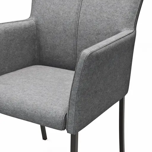 Armlehnstuhl 4110 - Wolle, Hellgrau