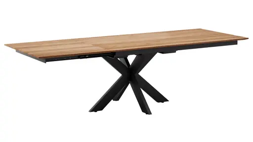 Esstisch Liora - ausziehbar, LB ca. 180x95 cm, Wildeiche massiv, natur geölt