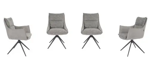 Stuhl MANDY - drehbar, Stoff, Graubeige