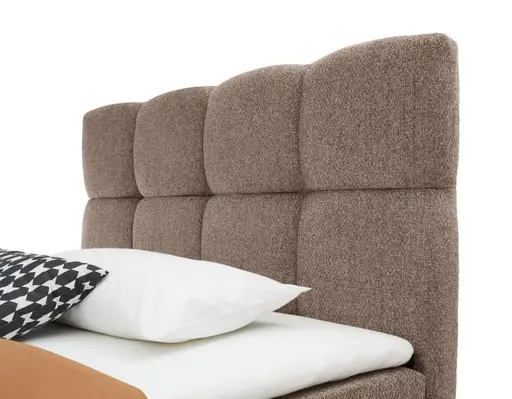 Boxspringbett SANDRIN R- Liegefläche ca. 140x200 cm, Stoff, Rose, inkl. Stauraum und Fußteil