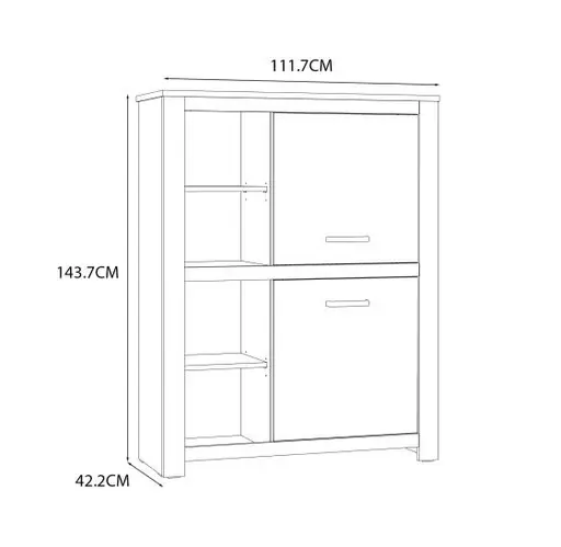Highboard FARES- Eiche Dekor
