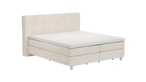 Boxspringbett Alpin - Liegefläche ca. 180x200 cm, Stoff, Graubeige