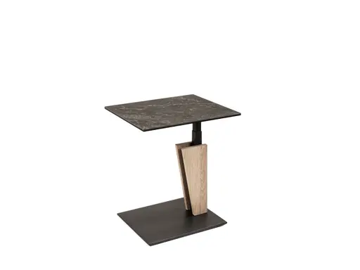 Couchtisch - höhenverstellbar, LBH. ca. 55x47x47-65 cm, Keramik, Schwarz