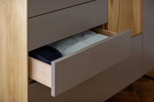 Highboard Mileto - BHT ca. 136x118x35 cm, MDF Steingrau, Naturdesign