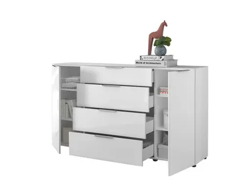 Kommode - B ca. 180 cm, Weiß