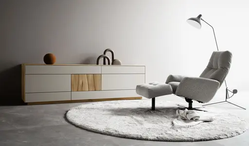 Sideboard Mileto - BHT ca. 234x65x46 cm, MDF, Lichtgrau, Naturdesign