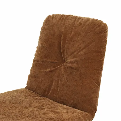 Stuhl Pelle - Stoff, Kupfer, Drehgestell, Schwarzgrau