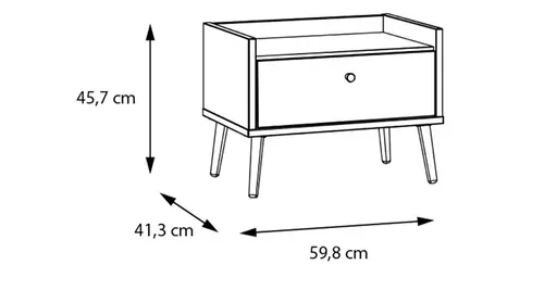 Nachtkonsole FIRELL- Eiche Dekor, Graugrün