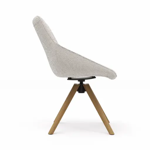 Stuhl Maluhia - mit niedriger Armlehne, drehbar, Stoff, Hellgrau