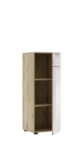 Büroschrank - B ca. 40 cm, Artisan Eiche Nachbildung, Weiß