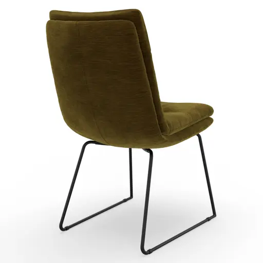 Stuhl Jukka - Kufe, Stoff, Khaki