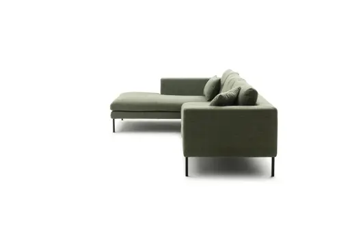 Ecksofa Helmi - Longchair links, 2,5-Sitzer, Stoff, Eukalyptus