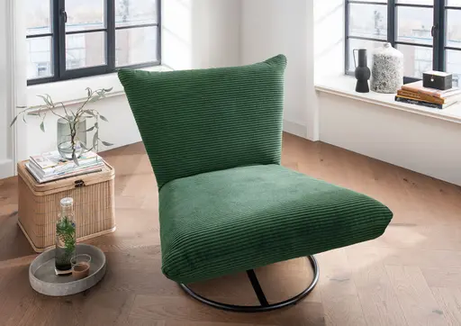 Drehsessel - Cord, Mossgrün