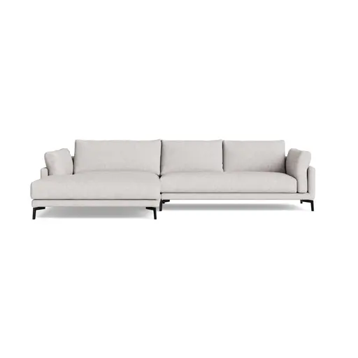 Ecksofa Cuneo Select - Longchair links mit 2,5-Sitzer, Stoff, Graubeige