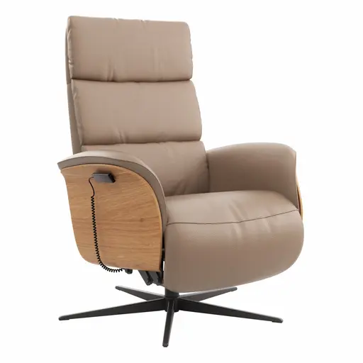 Relaxsessel Amila - Größe L, inkl. 4-motorischer Relaxfunktion und Aufstehhilfe, Leder, Rauchbraun