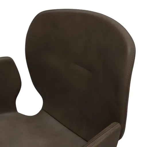 Armlehnstuhl Saltino - drehbar, Leder, Dunkelbraun