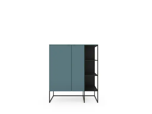 Highboard Catona - Lack matt, Graublau