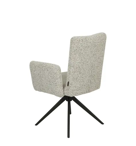 Armlehnstuhl MYLENE - drehbar, Stoff, Schwarz-Weiß