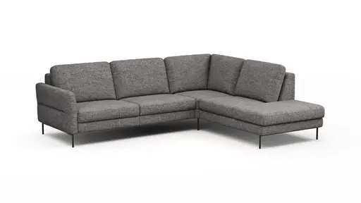 Ecksofa Enna - 3-Sitzer, Ecke rechts, Sitzvorzug (motorisch), Stoff, Graphit