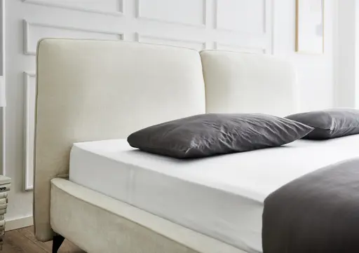 Polsterbett - Liegefläche ca. 180x200 cm, Stoff, Natur