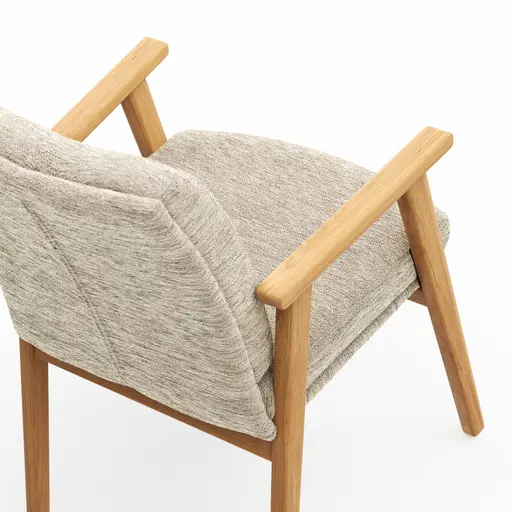 Armlehnstuhl Flore 2 - Stoff, Beige