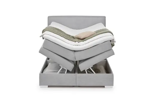 Boxspringbett- Liegefläche ca. 140x200 cm, Stoff, Silberfarben