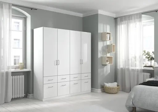 Drehtürenschrank- B ca. 181 cm, Weiß