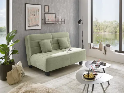 Faltsofa Easy - 2-Sitzer ohne Armlehne, ca. 140 cm inkl. Schlaffunktion, Stoff, Grün