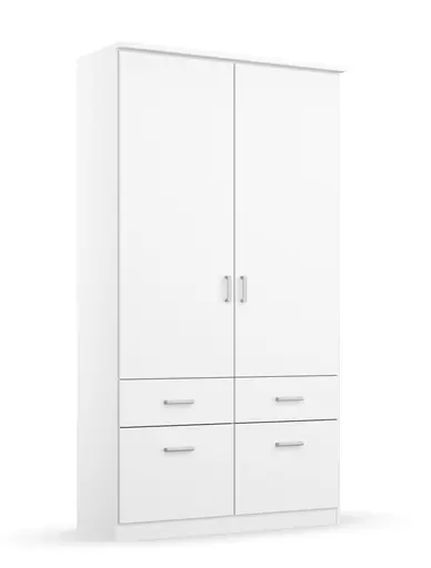 Drehtürenschrank ROYAN- B ca. 91 cm, Weiß