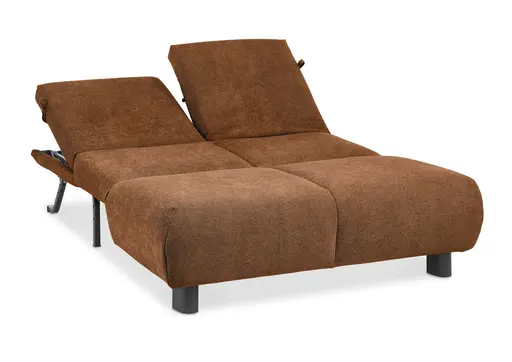 Faltsofa EBBY - 2-Sitzer ohne Armlehne, 140 cm inkl. Schlaffunktion/Relaxfunktion, Stoff, Rot