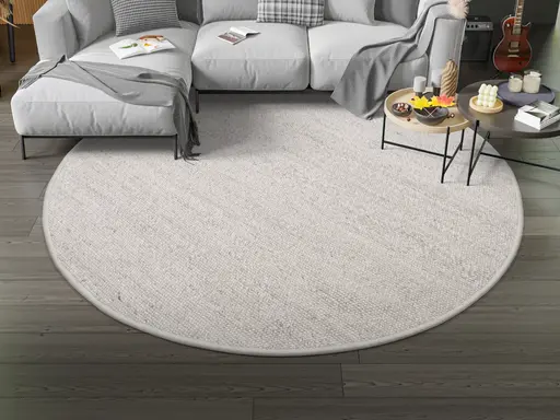 Teppich - Ø ca. 250 cm, Silberfarben