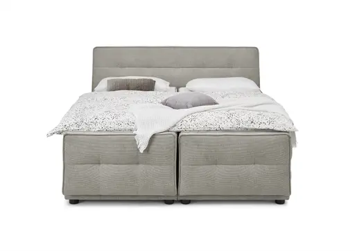 Boxspringbett- Liegefläche ca. 180x200 cm, Stoff, Hellbraun