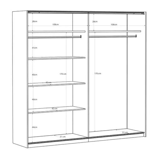 Schwebetürenschrank FRIESO- B ca. 220 cm, Sand, Spiegel