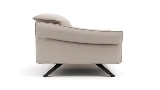 Sofa Bormio - 2,5-Sitzer inklusive Kopfteilverstellung, Leder, Asche