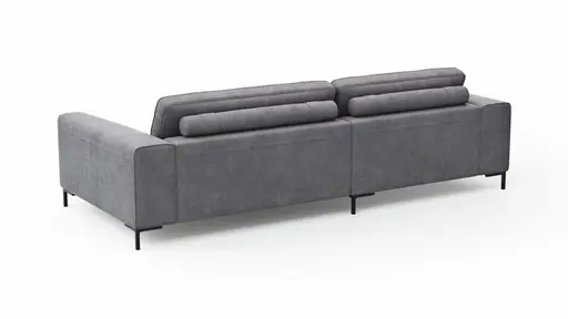 Ecksofa Solano - Longchair Links mit 1,75-Sitzer, Stoff, Grau