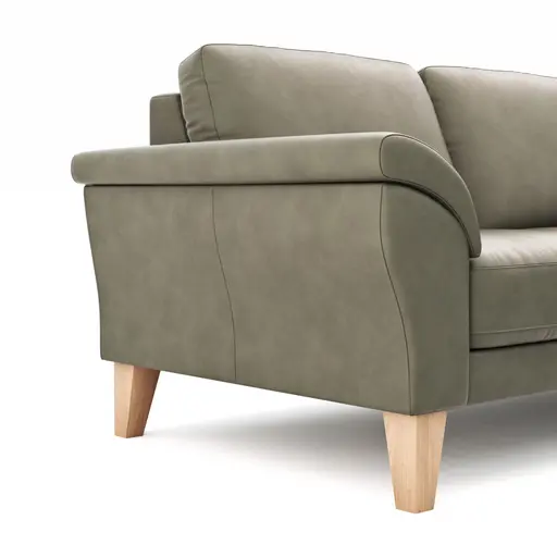 Ecksofa Rockport A - 2,5-Sitzer mit Ecke rechts, Leder, Dunkelgrau