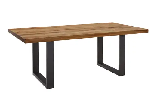 Esstisch - LB ca. 200x100 cm, Zerreiche massiv geölt, Schwarz