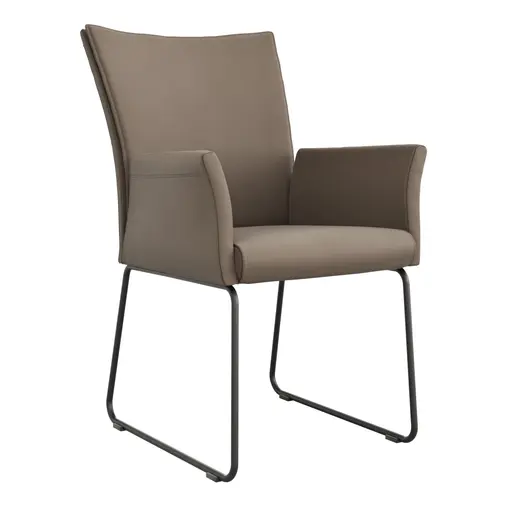 Armlehnstuhl Florea - Leder, Kitt