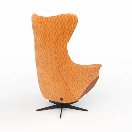 Relaxsessel Follina - Relaxfunktion (motorisch), Leder, Stoff, Cognac