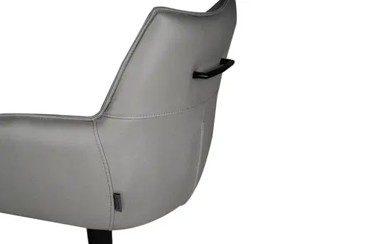 Barhocker MAKANA - drehbar, höhenverstellbar, Stoff, Hellgrau