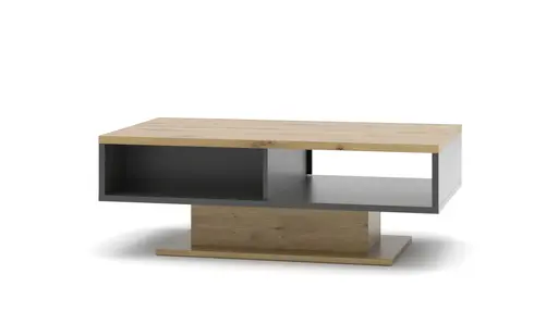 Couchtisch - mit Schubkasten, Eiche, Absetzung Graphit