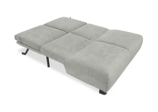  Faltsofa EBBY - 2-Sitzer ohne Armlehne, 140 cm inkl. Schlaffunktion/Relaxfunktion, Stoff, Grau