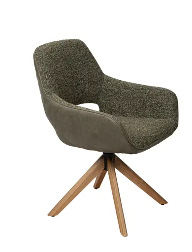 Armlehnstuhl MARIETTA - drehbar, Stoff, Grün