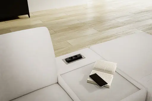  Ecksofa Colombia - 2,5-Sitzer mit Ecke rechts. Stoff, Elfenbein