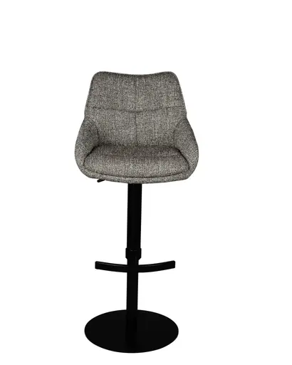 Barhocker MATTEA - drehbar, höhenverstellbar, Stoff, Braun