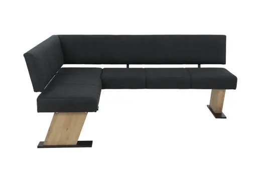 Eckbank - Webstoff, Anthrazit, Artisan Eiche Nachbildung