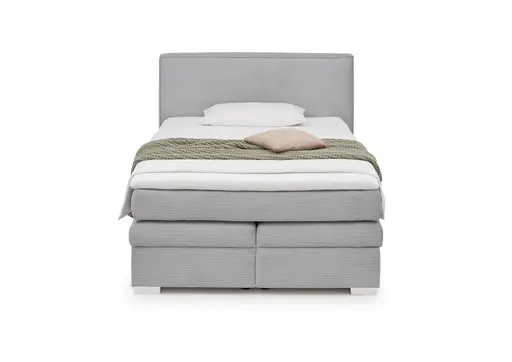 Boxspringbett- Liegefläche ca. 140x200 cm, Stoff, Silberfarben