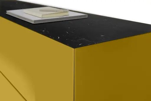 Lowboard - B ca. 181 cm, Goldgelb, Keramikoptik